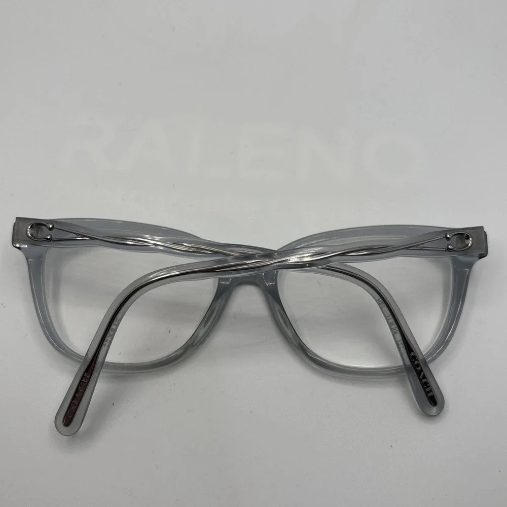 COACH HC 6186 5682 TRANSPARENT BLUE SILVER CLEAR EYEGLASSES 53-17-140 FRAME #603